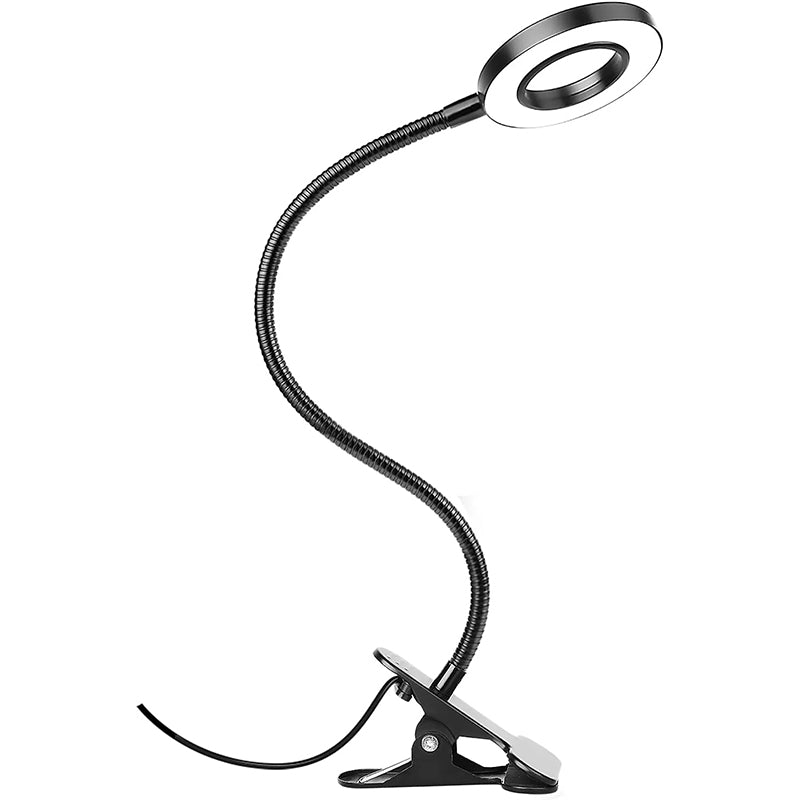 Clip On Desk Lamp with Flexible Neck 3 Light Modes and 10 Level Dimming USB Powered Light