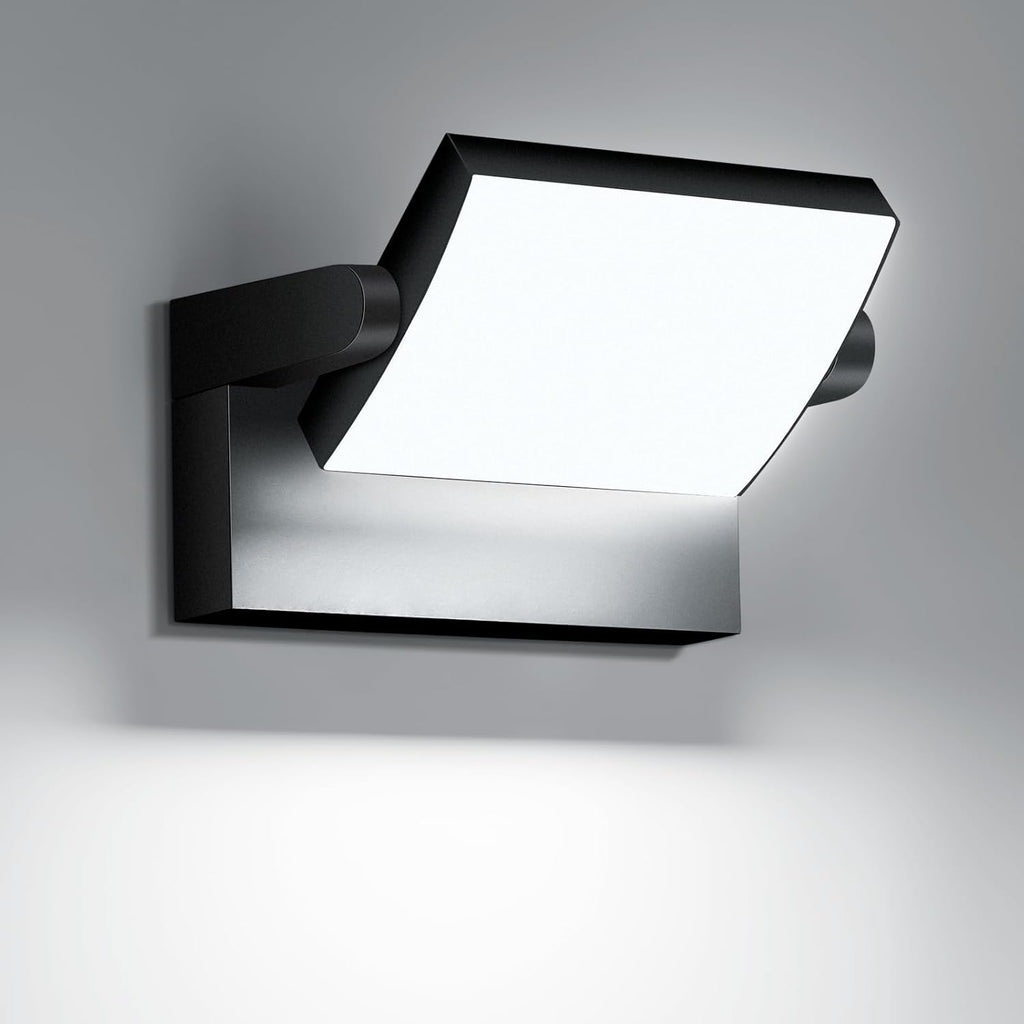 Outdoor LED Wall Light 40W Adjustable Modern Exterior Wall Mount Fixture 6000K Waterproof Black Lighting for Home and Yard