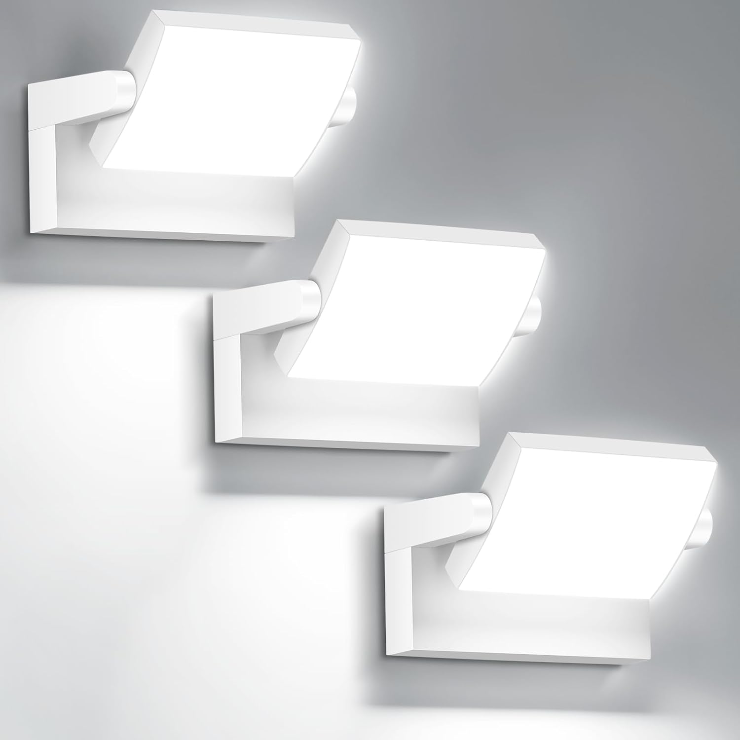Outdoor LED Wall Light 40W Adjustable Modern Exterior Wall Mount Fixture 6000K Waterproof Black Lighting for Home and Yard