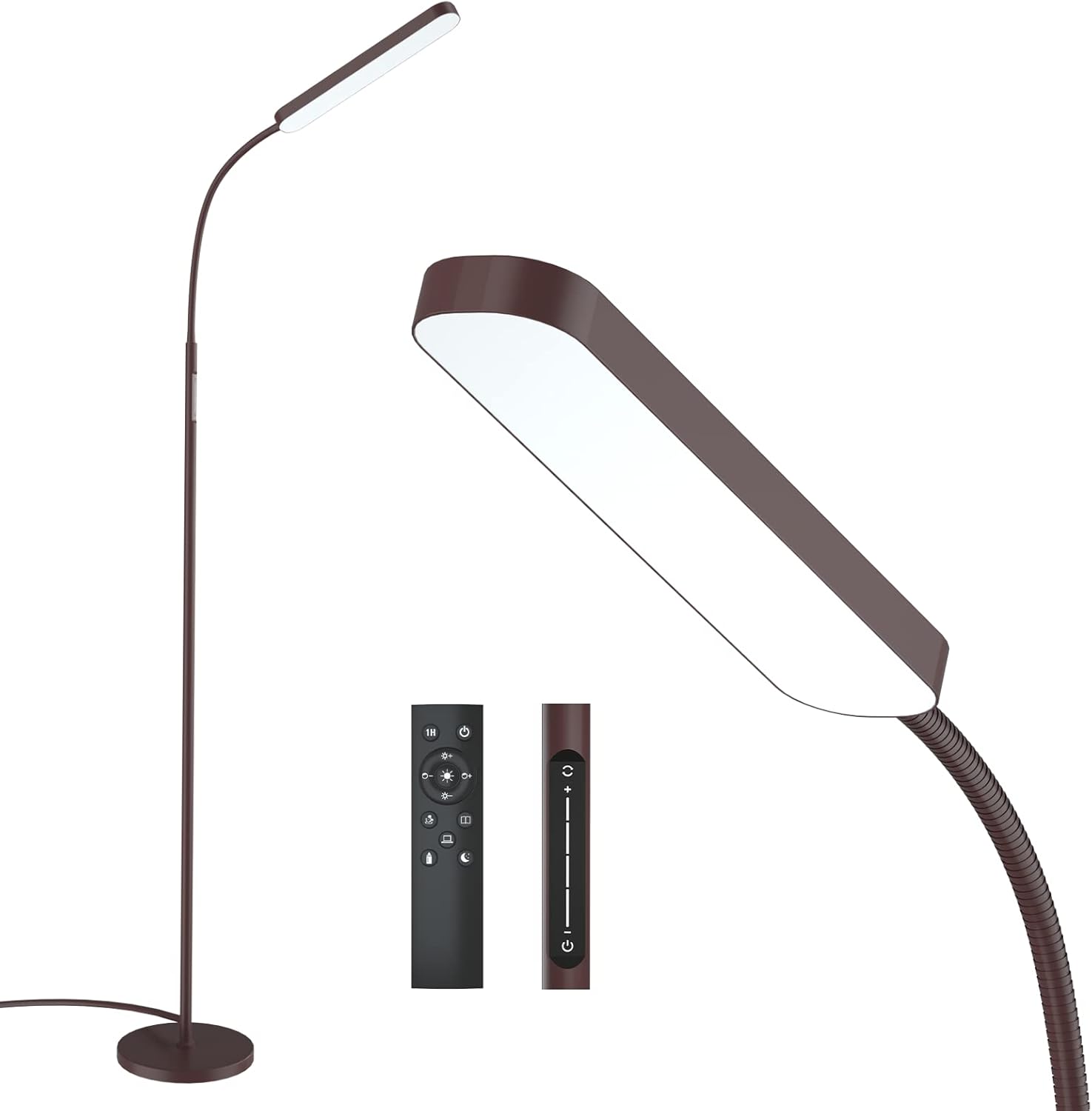 Dimmable LED Floor Lamp with Adjustable Color Temperature and Remote Control