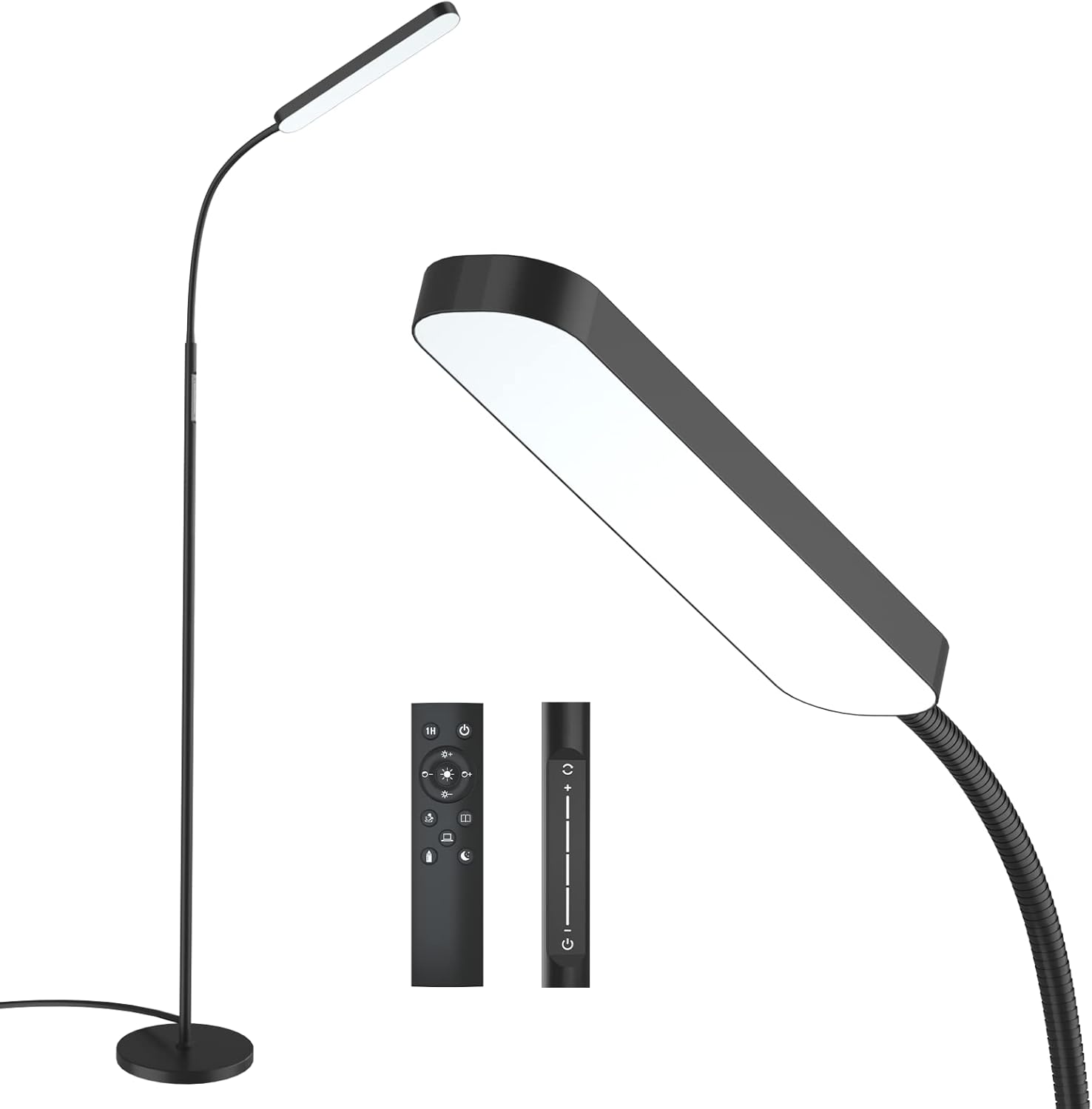 Dimmable LED Floor Lamp with Adjustable Color Temperature and Remote Control