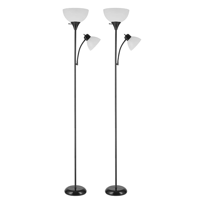 Torchiere Floor Lamp with Adjustable Reading Light and Three Level Dimming for Home Use