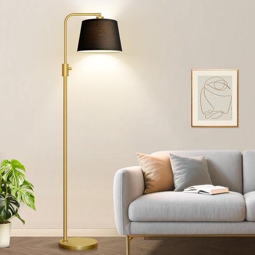 Dimmable LED Floor Lamp with Adjustable Head and Edison Style Bulb