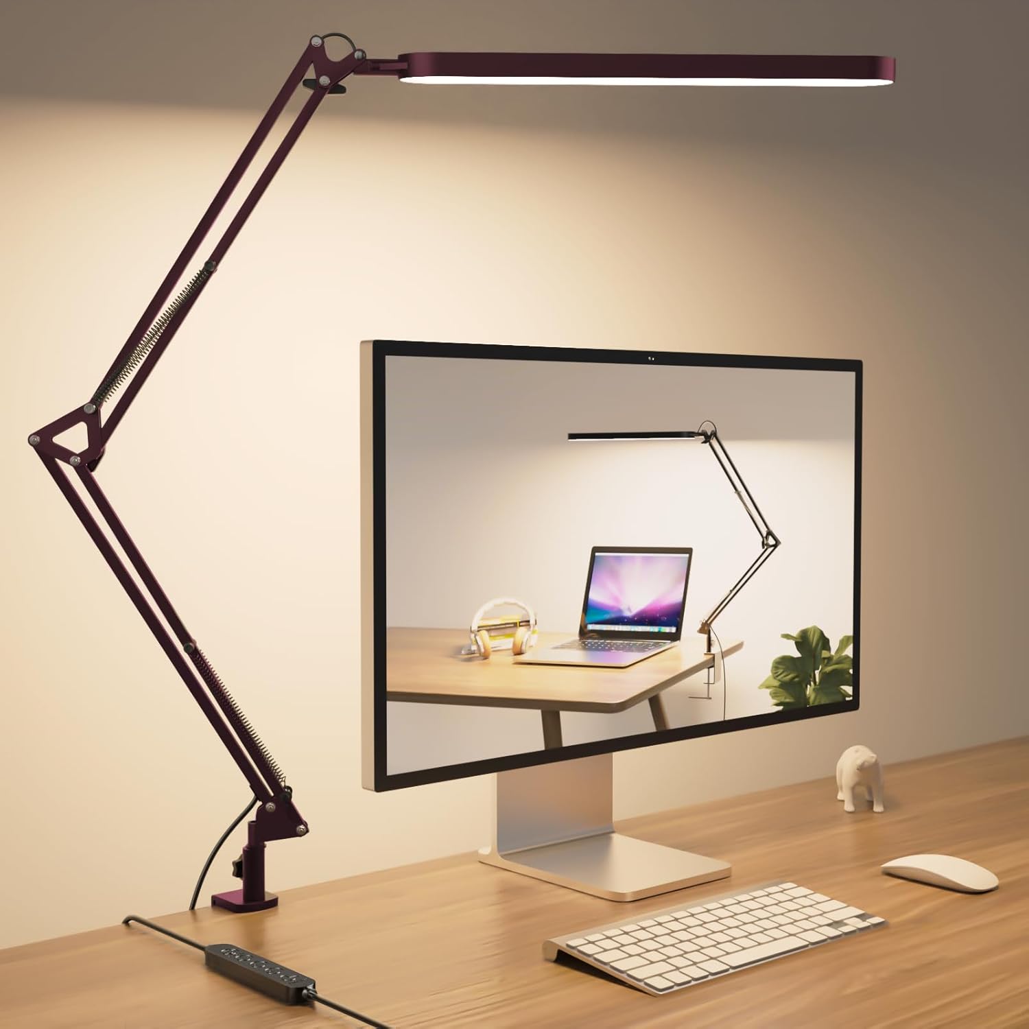 LED Desk Lamp with Adjustable Arm 5 Color Modes and 11 Level Dimming for Home Office