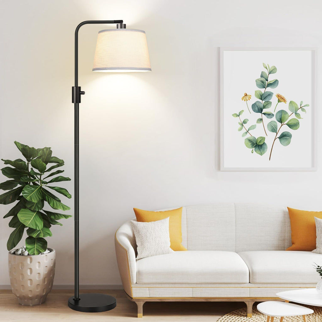 Dimmable LED Floor Lamp with Adjustable Head and Edison Style Bulb