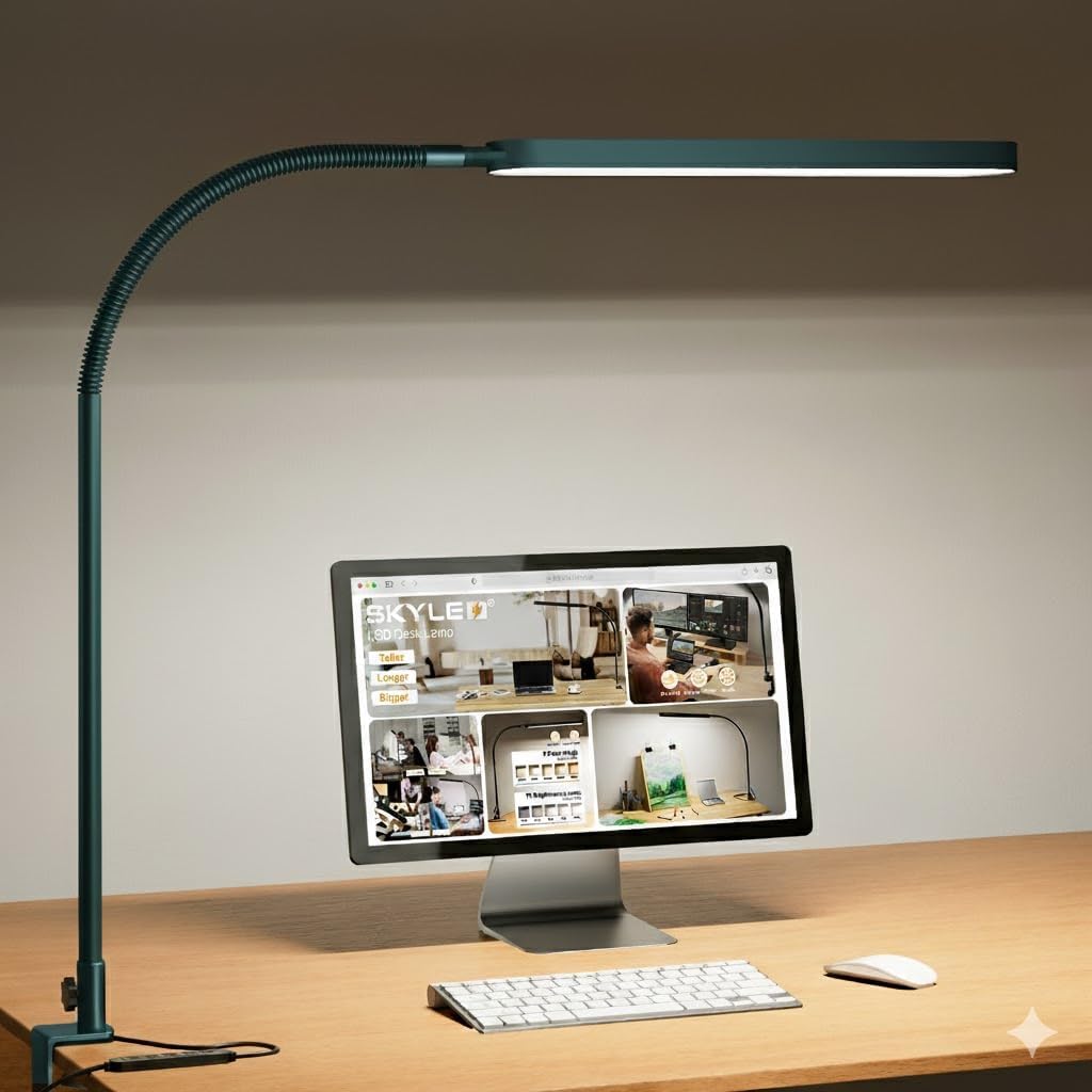 LED Desk Lamp with Adjustable Arm 5 Color Modes and 11 Level Dimming for Home Office