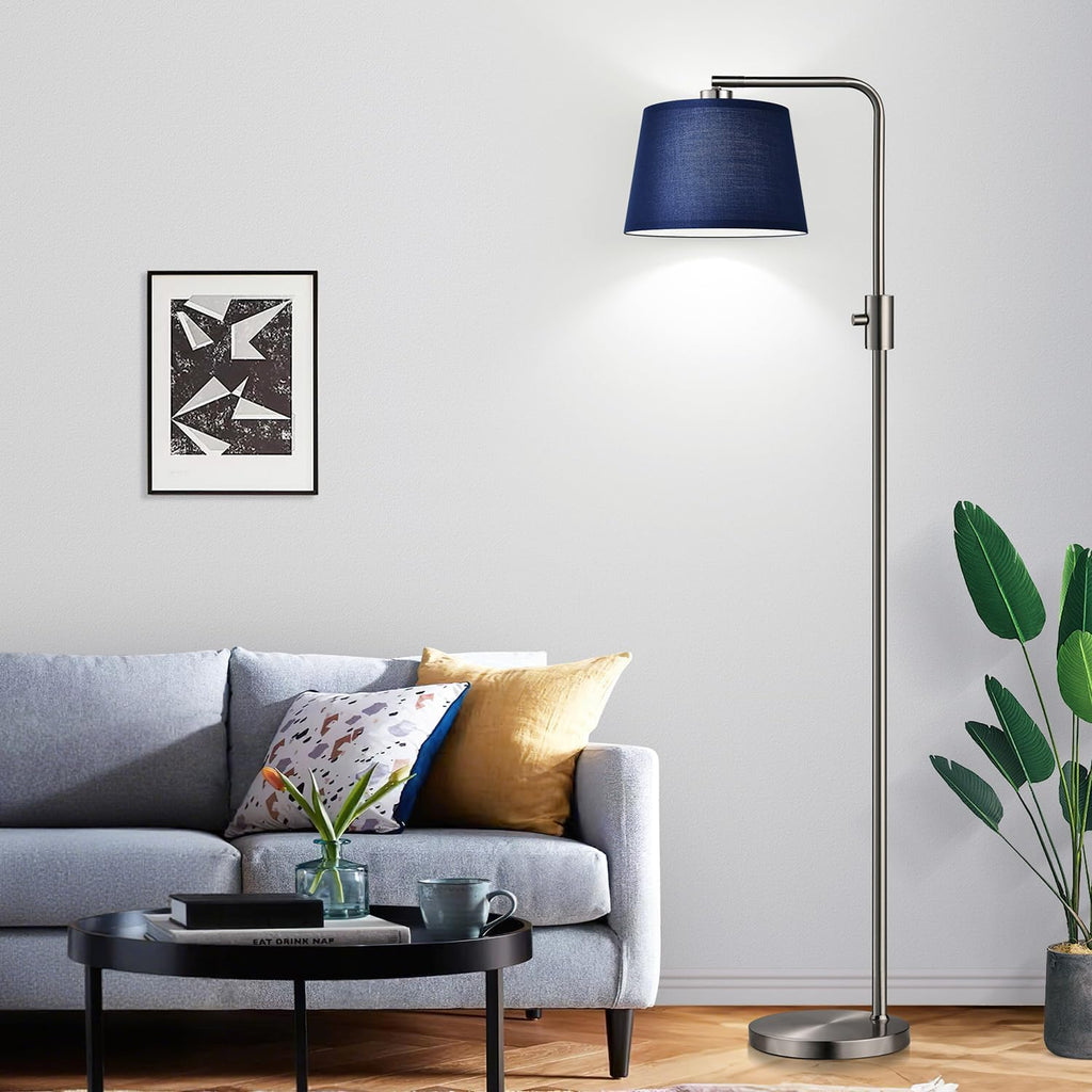 Dimmable LED Floor Lamp with Adjustable Head and Edison Style Bulb
