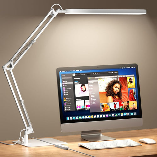 LED Desk Lamp with Adjustable Arm 5 Color Modes and 11 Level Dimming for Home Office